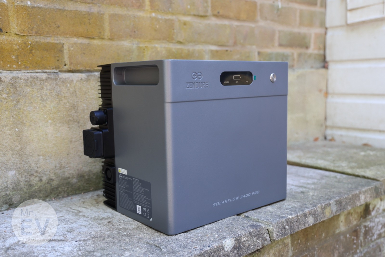 The SolarFlow 2400 Pro outdoors, which is where its IP65 body is meant to live