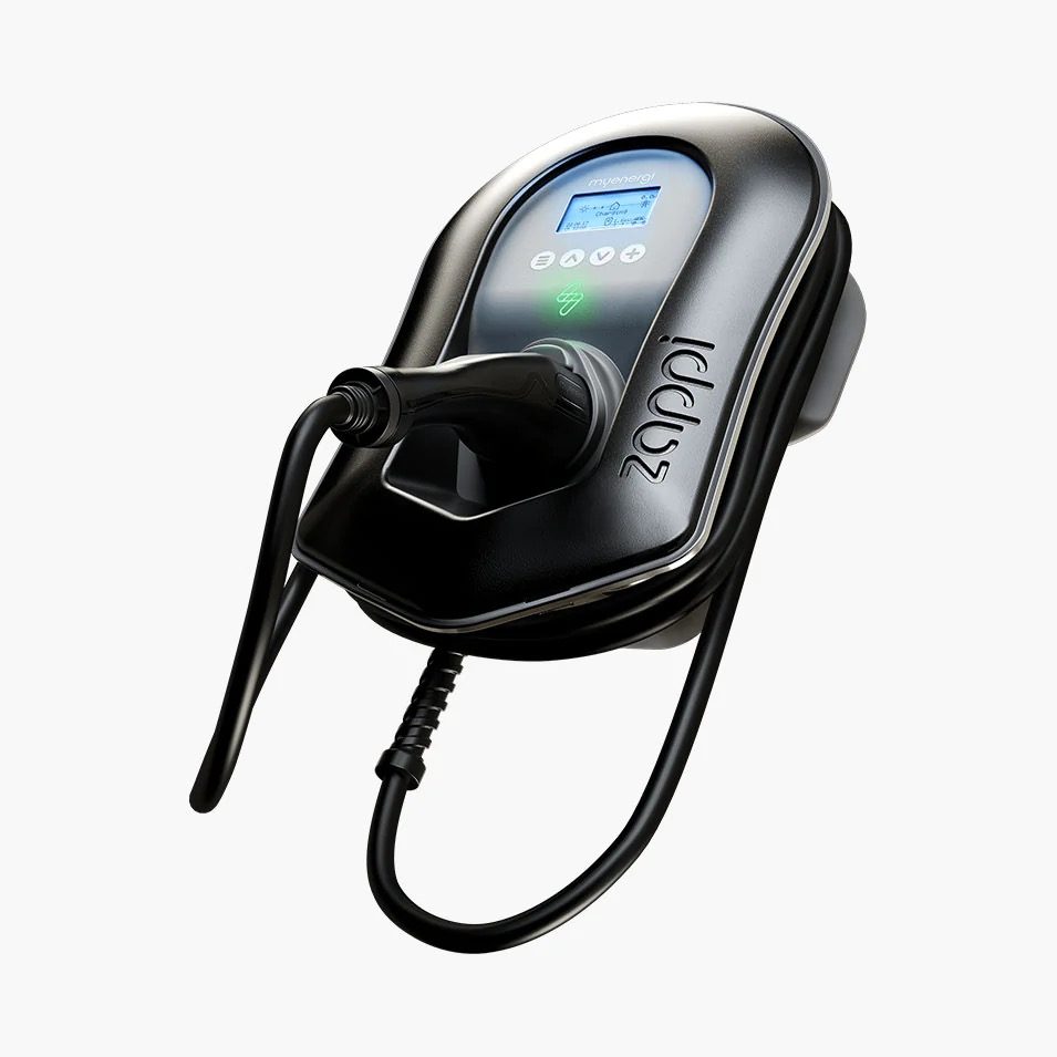 The tethered zappi 2.1, with its lead