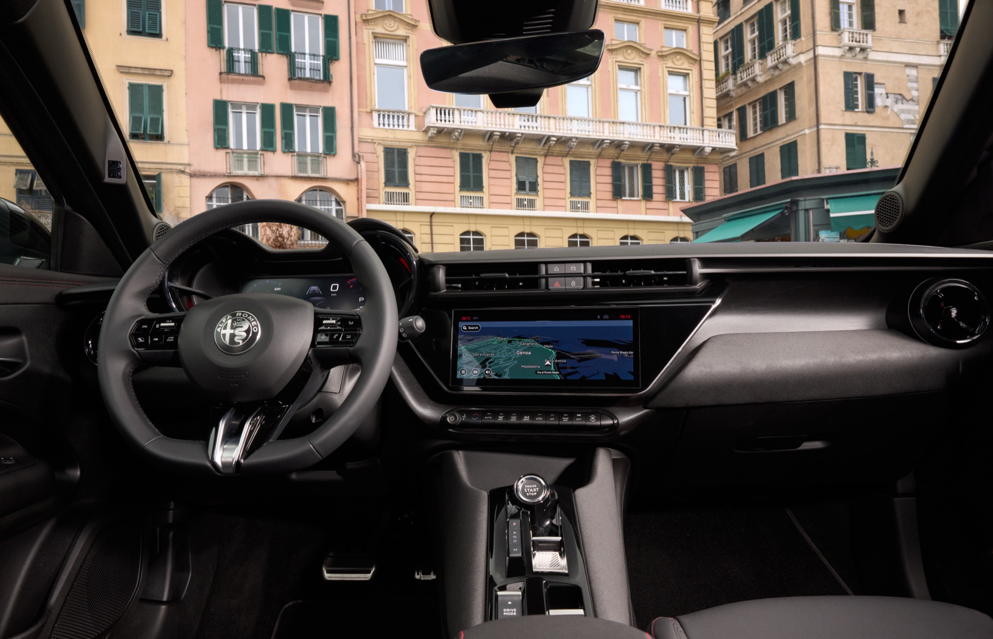 The 2027 Junior's Carbon interior, with red stitching