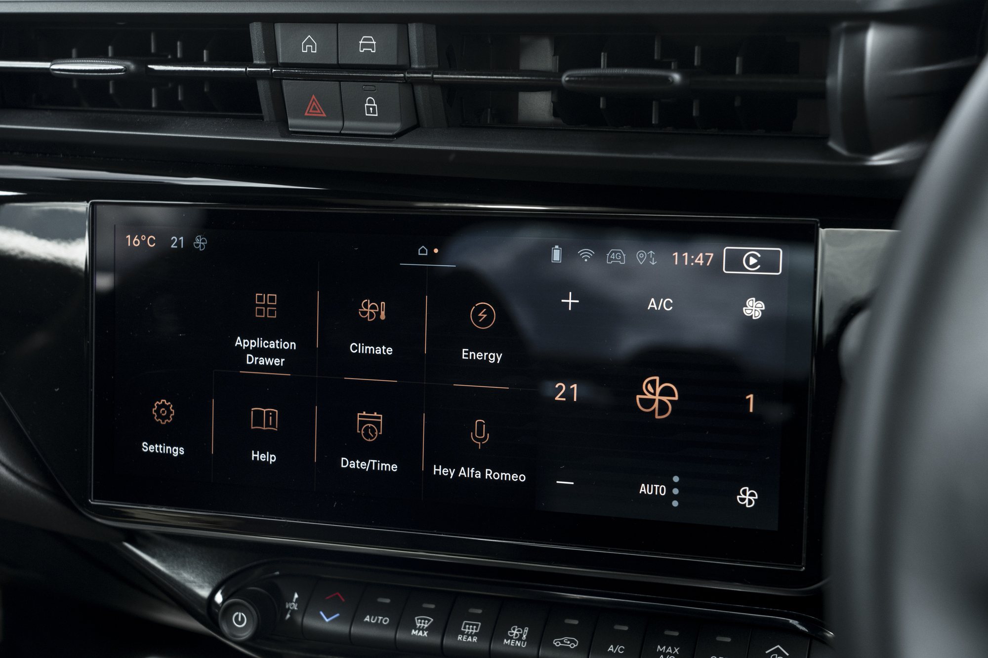 The Junior's infotainment screen