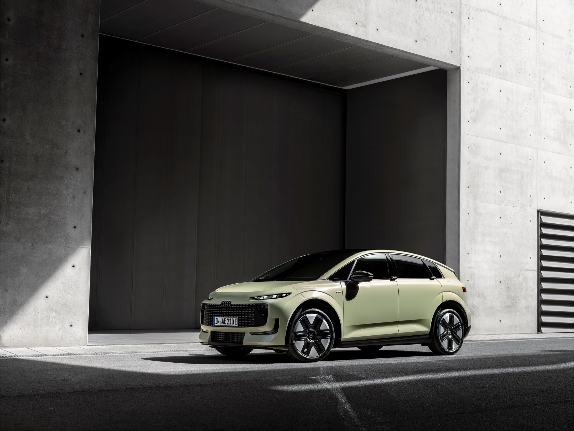 The Audi A2 e-tron, in Pistachio green