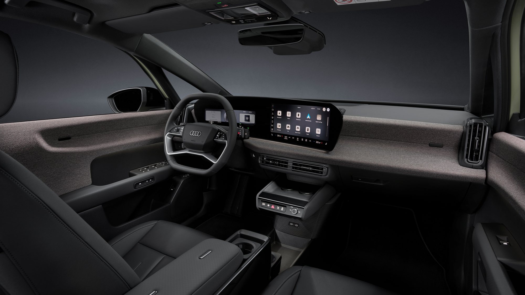 The dashboard from the passenger seat