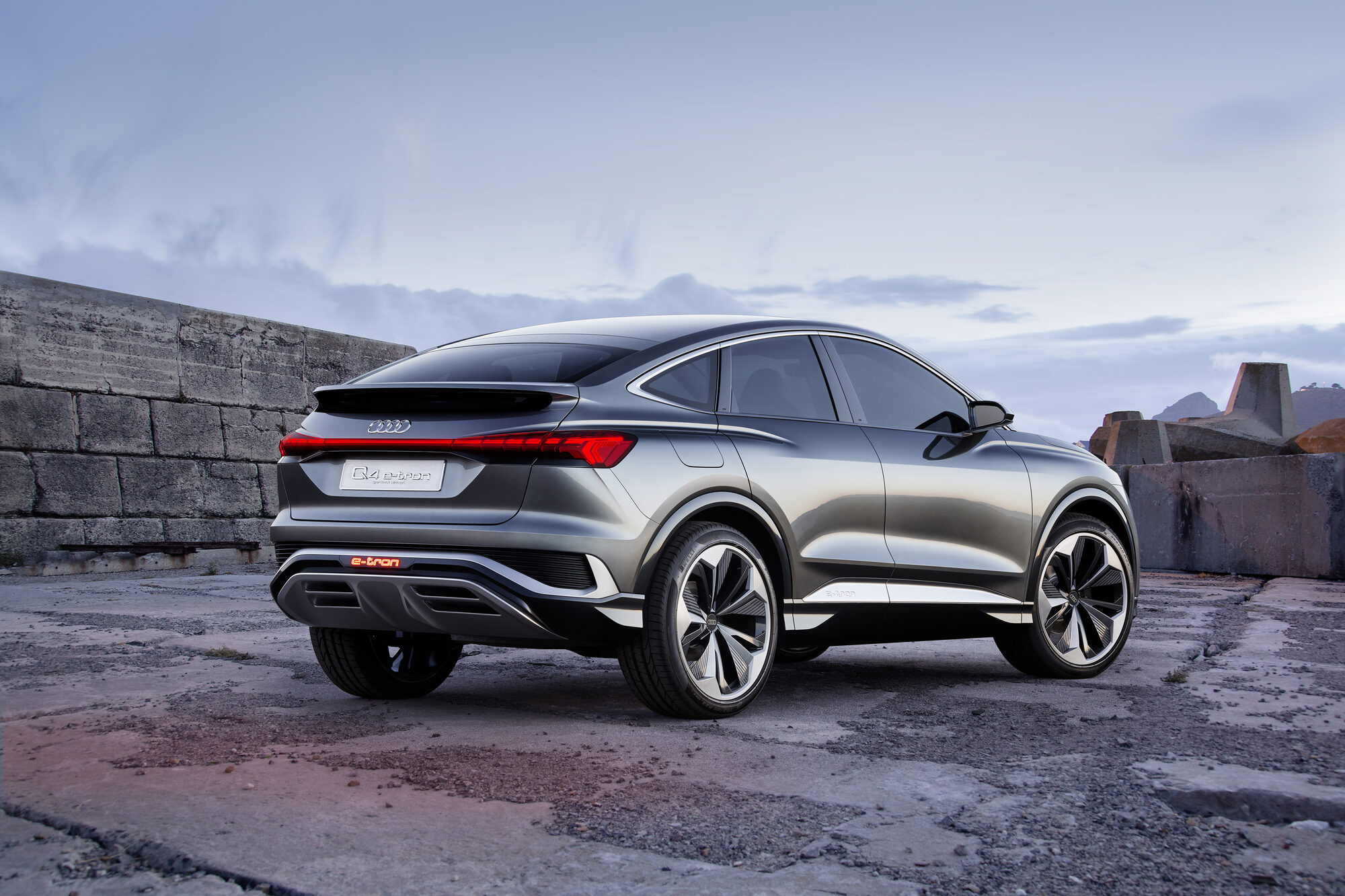 Q4 Sportback e-tron from behind