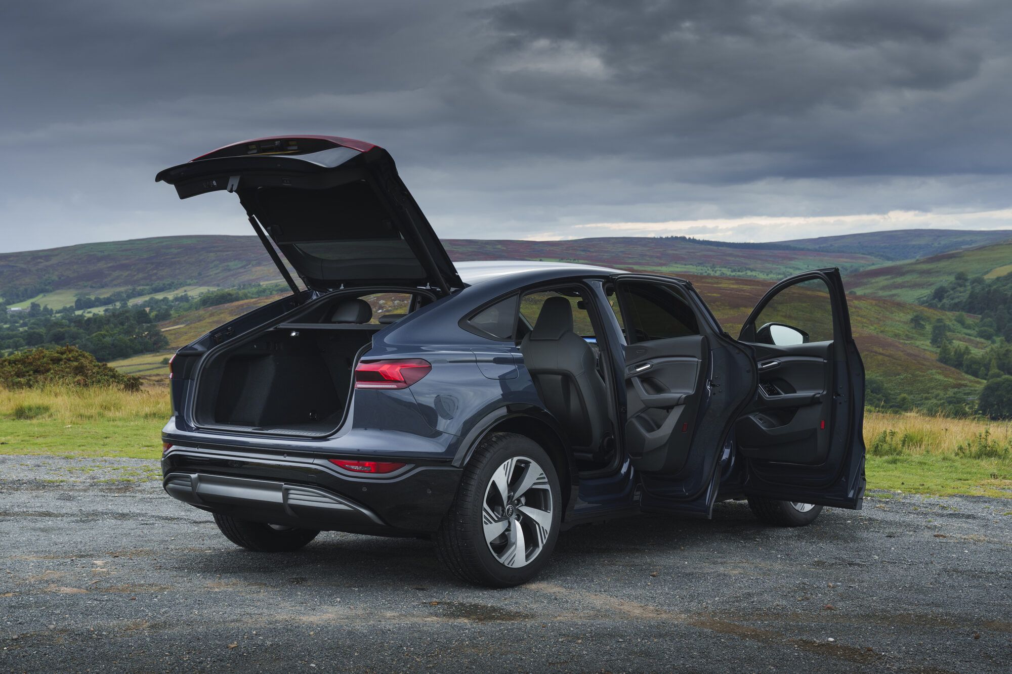 The Q6 Sportback with the boot open