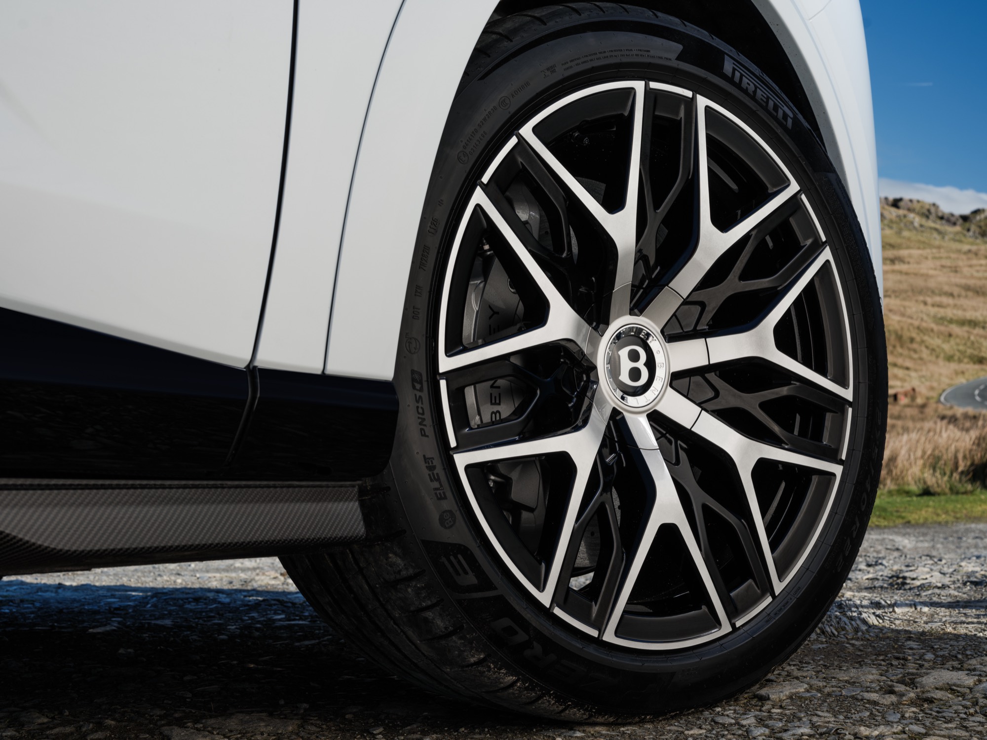 The 22 inch First Edition wheel, above a carbon fibre side sill