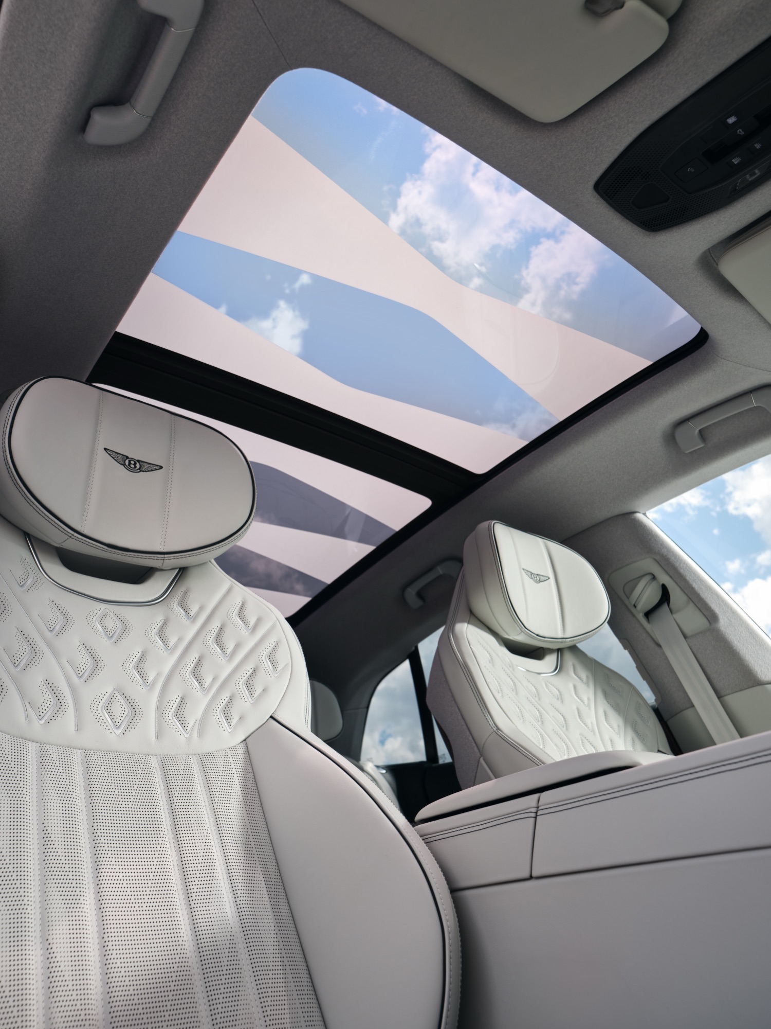 The glass roof over the rear seats