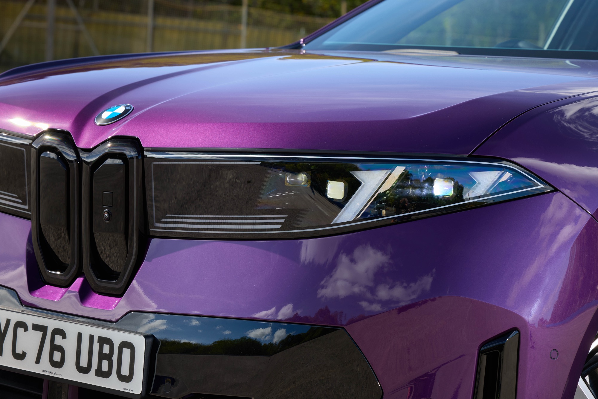 The headlight and kidney grille