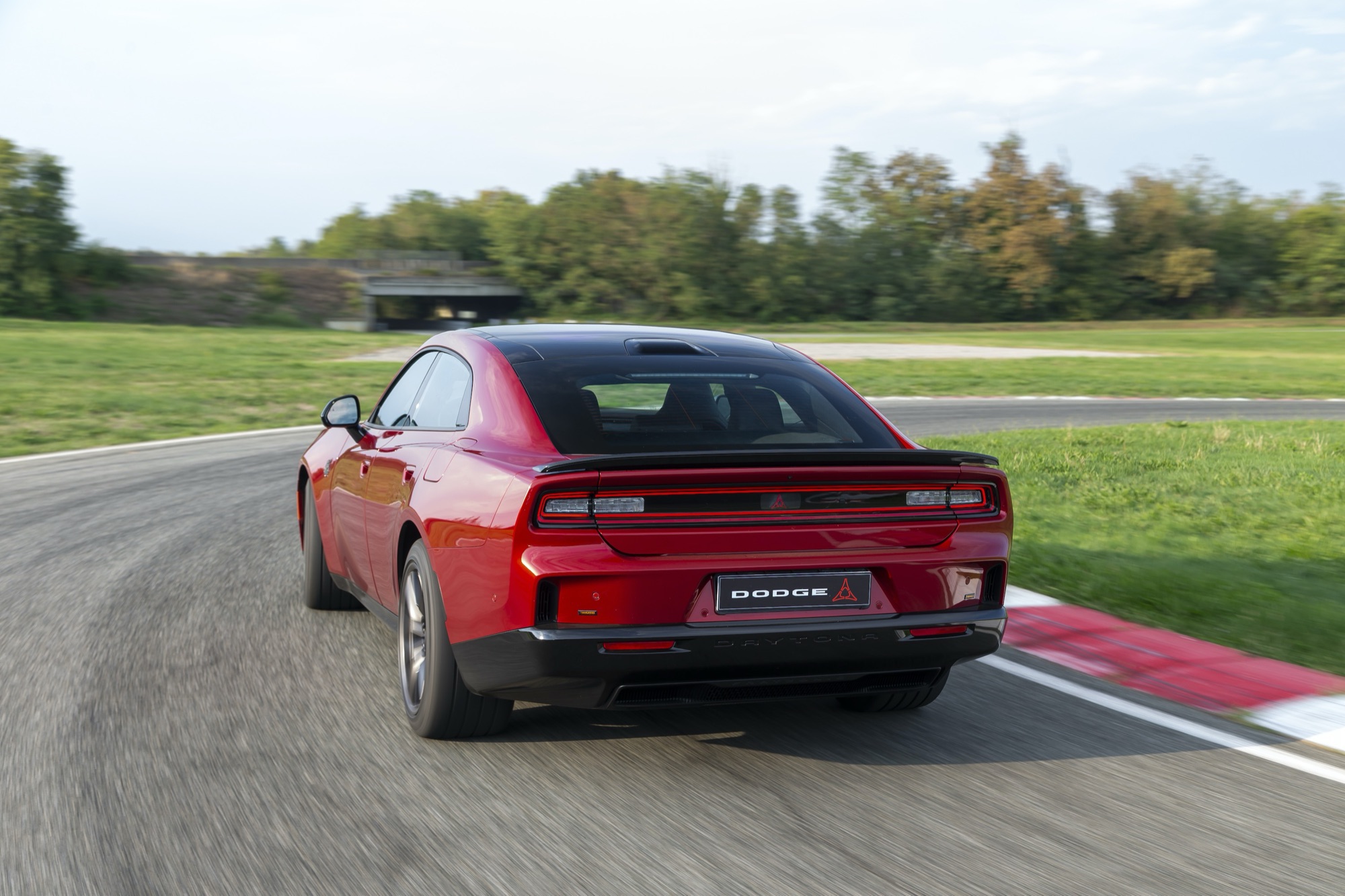 The two-door Charger Daytona pulling away