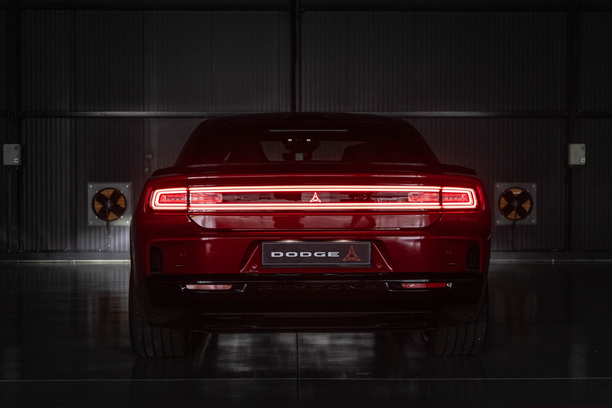 The tail light bar lit, and DAYTONA across the bumper
