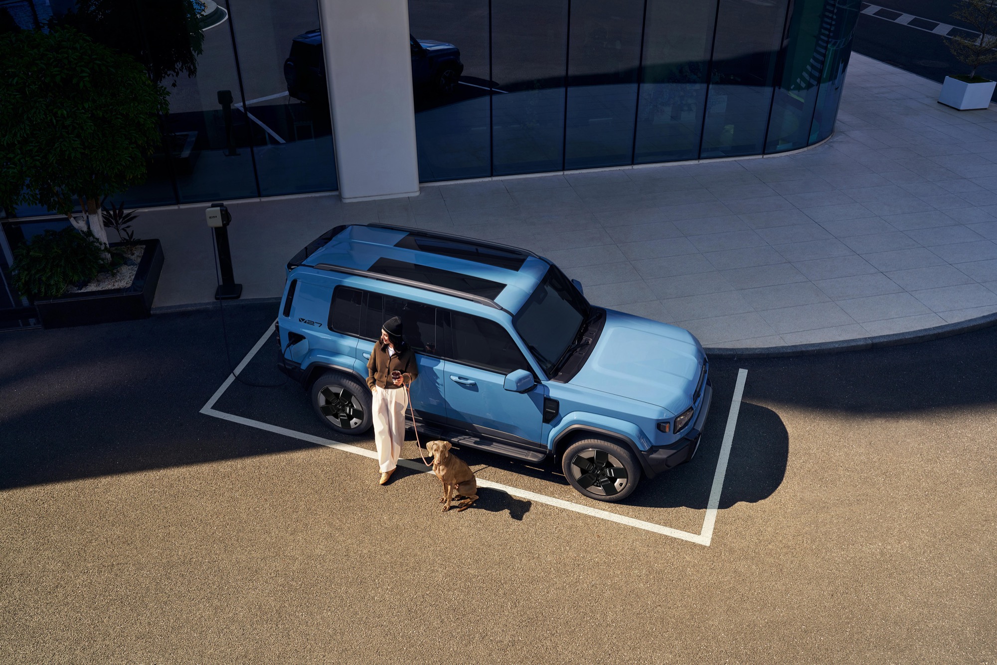 The V27 from above, in blue