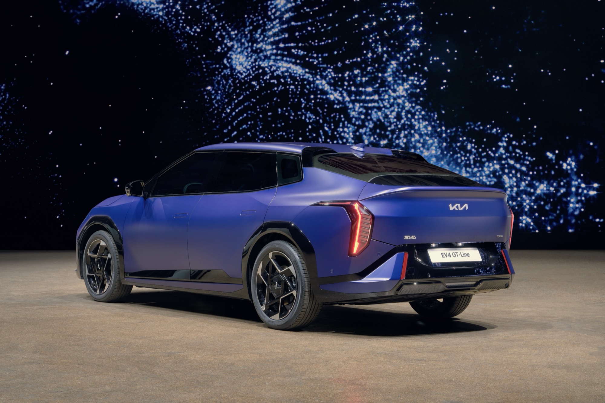 Kia EV4 Fastback, from behind