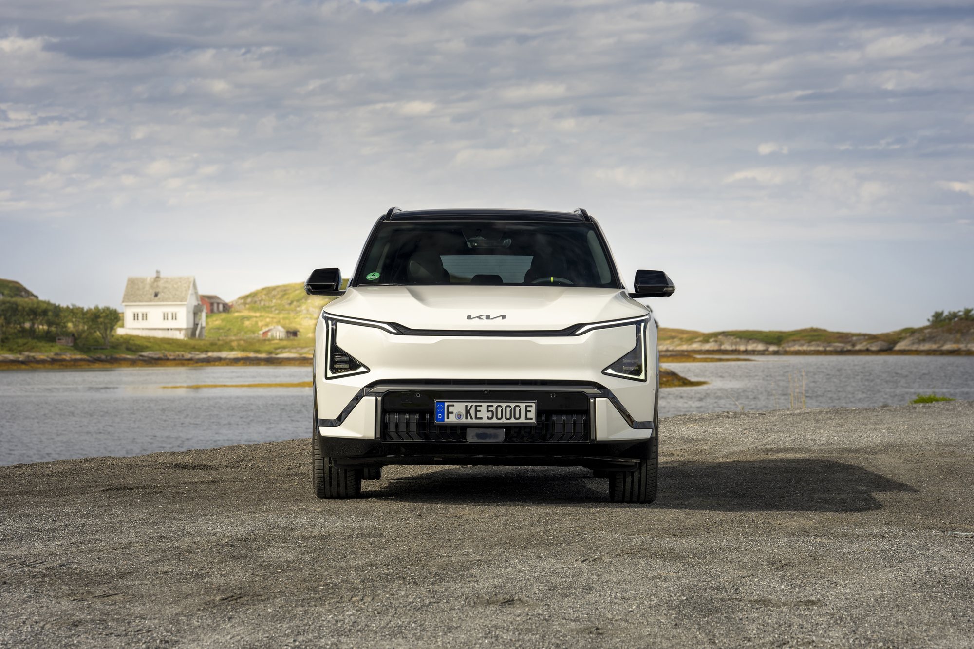 The Kia EV5 GT, head on
