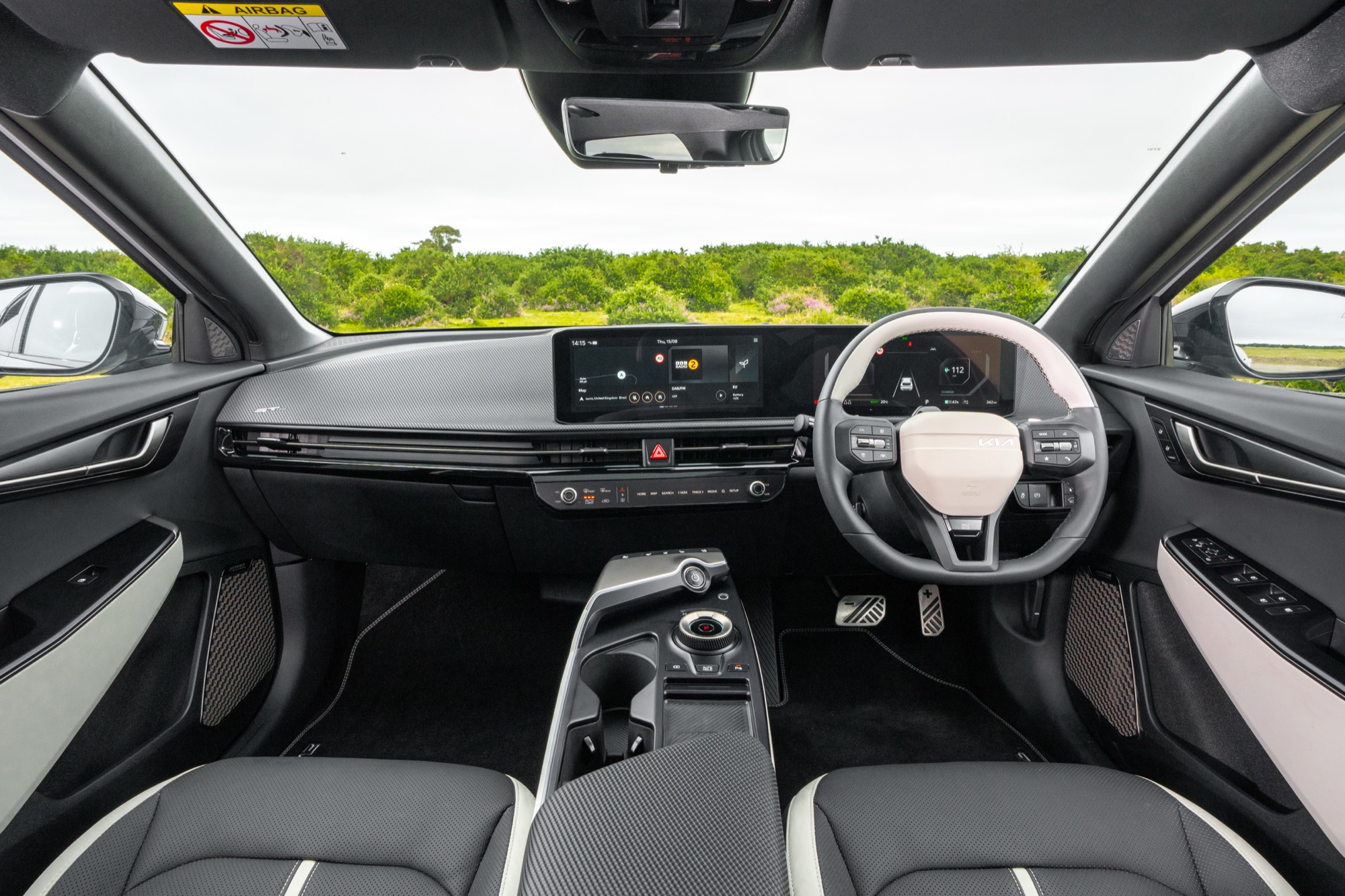 The dashboard from the back seat
