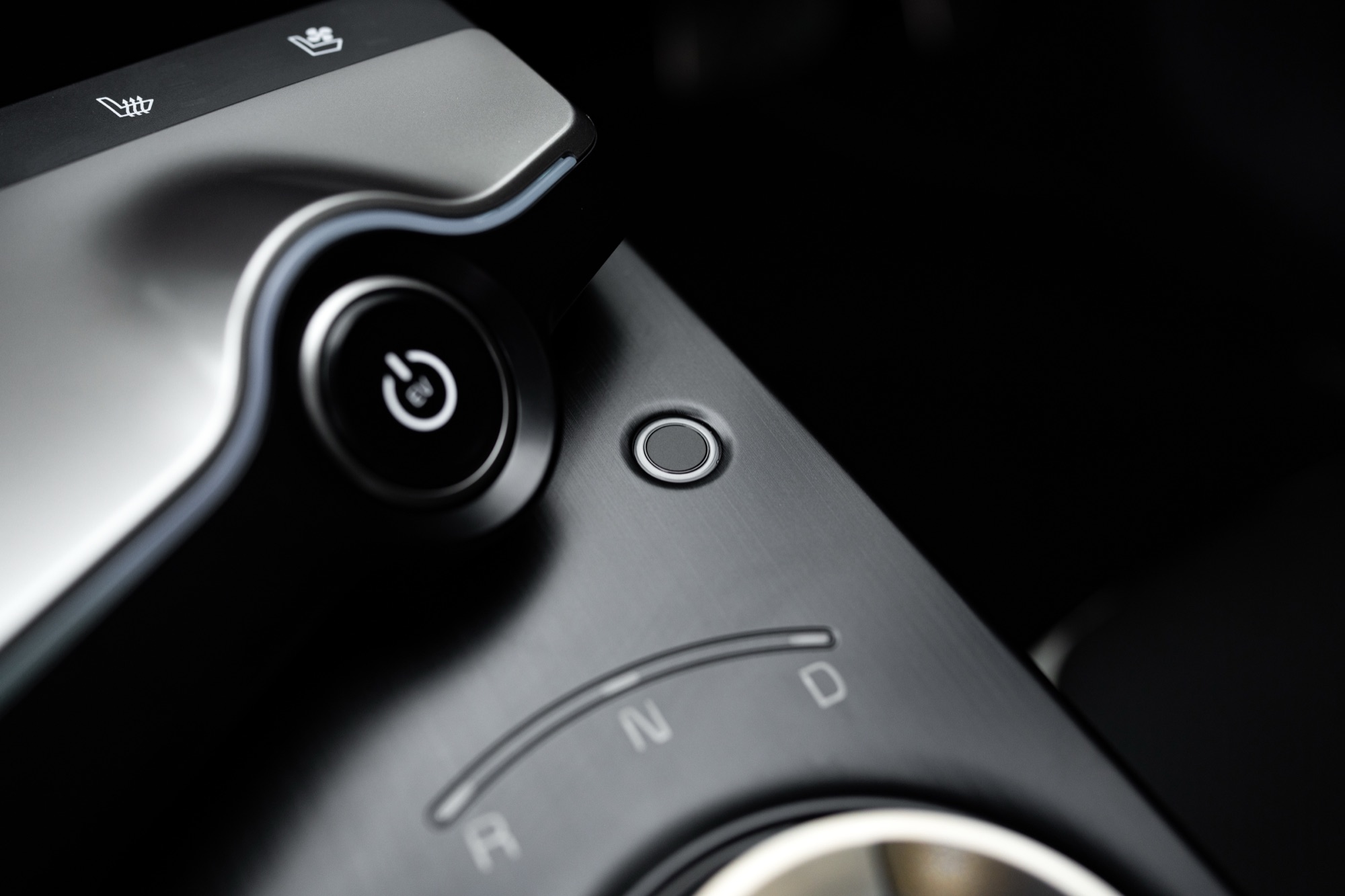 The start button and drive selector
