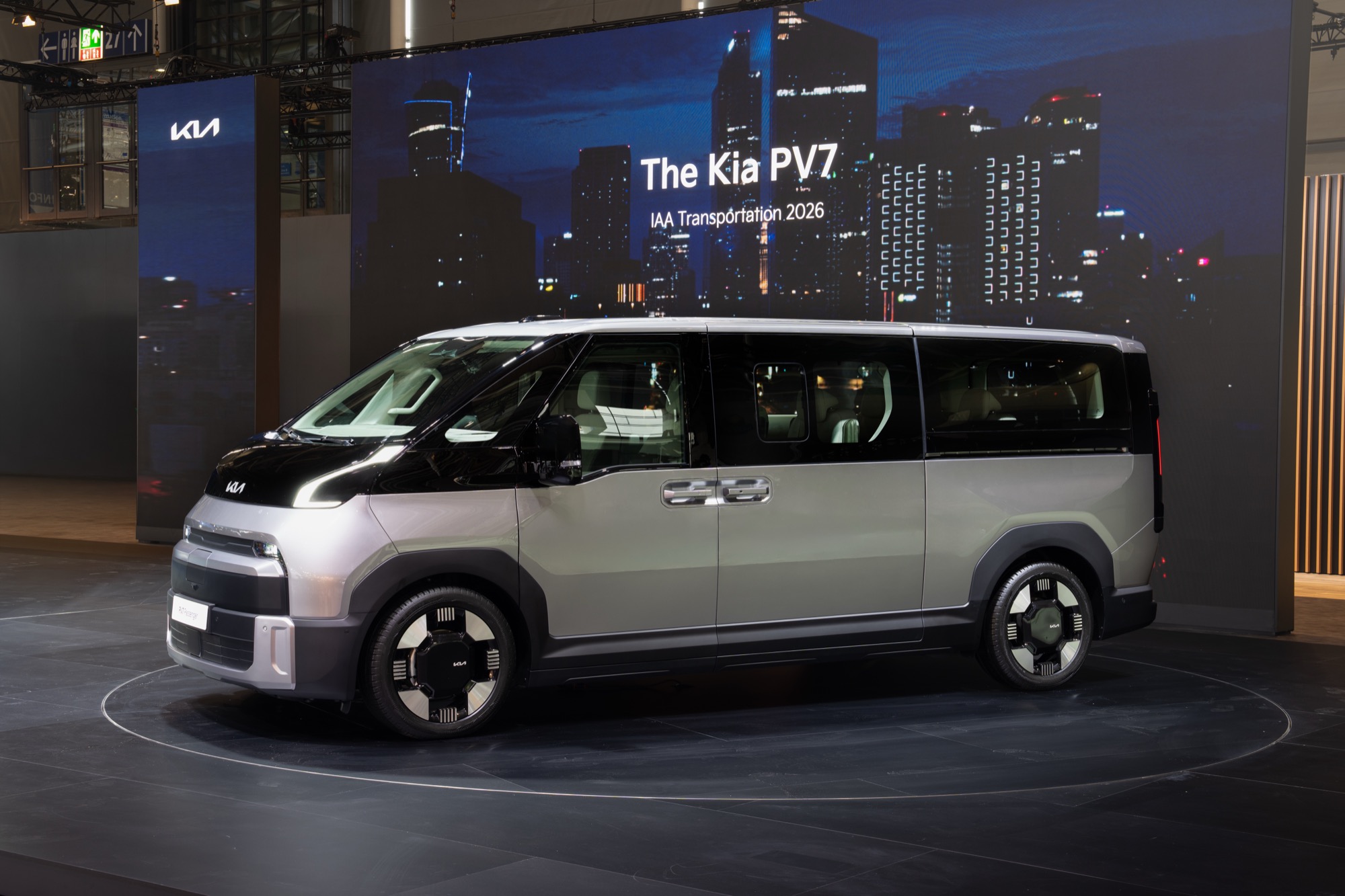 The PV7 Passenger on Kia's stand at IAA Transportation, 2026