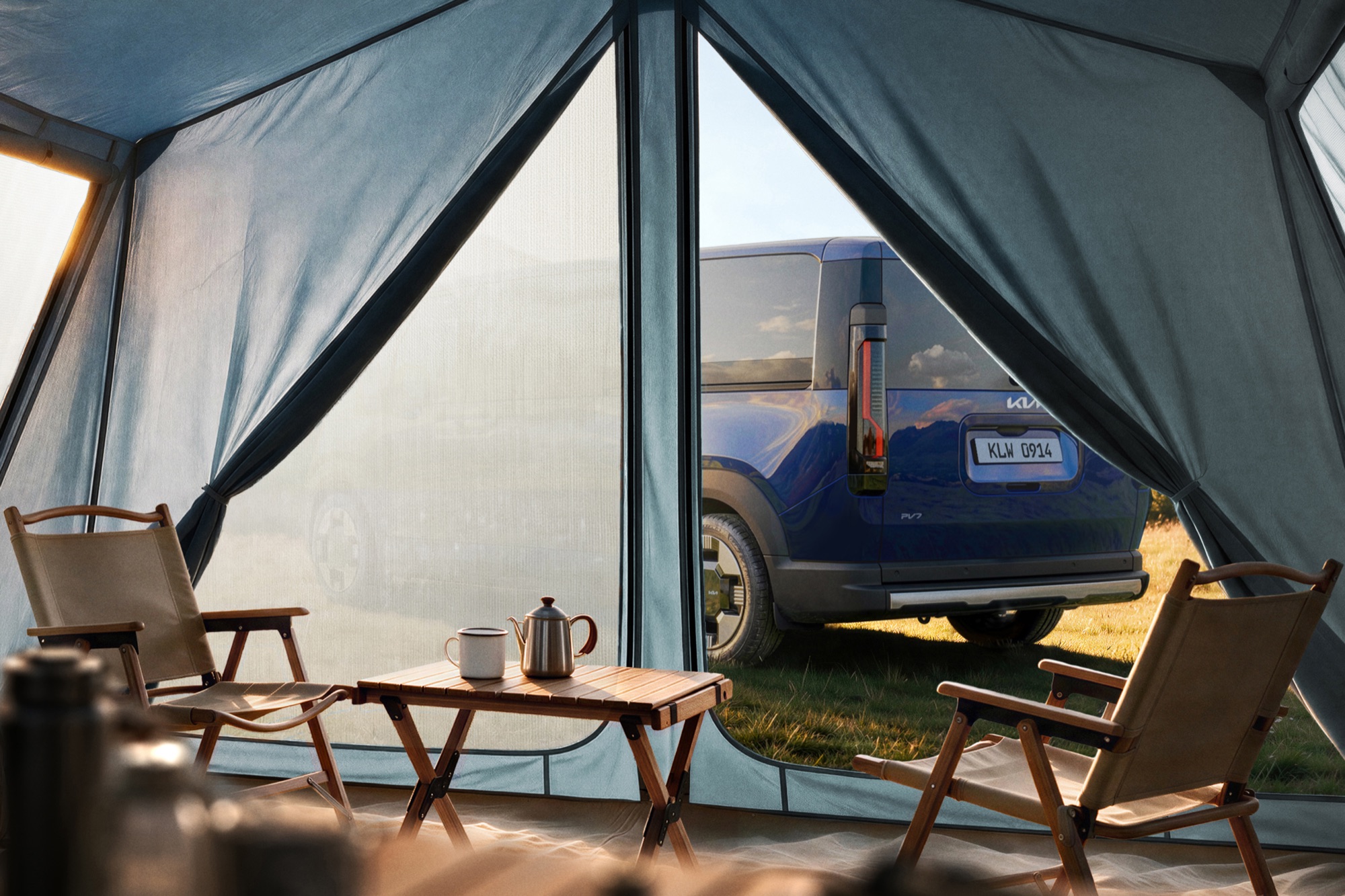 The teaser Kia used to make the Passenger's case as a leisure vehicle