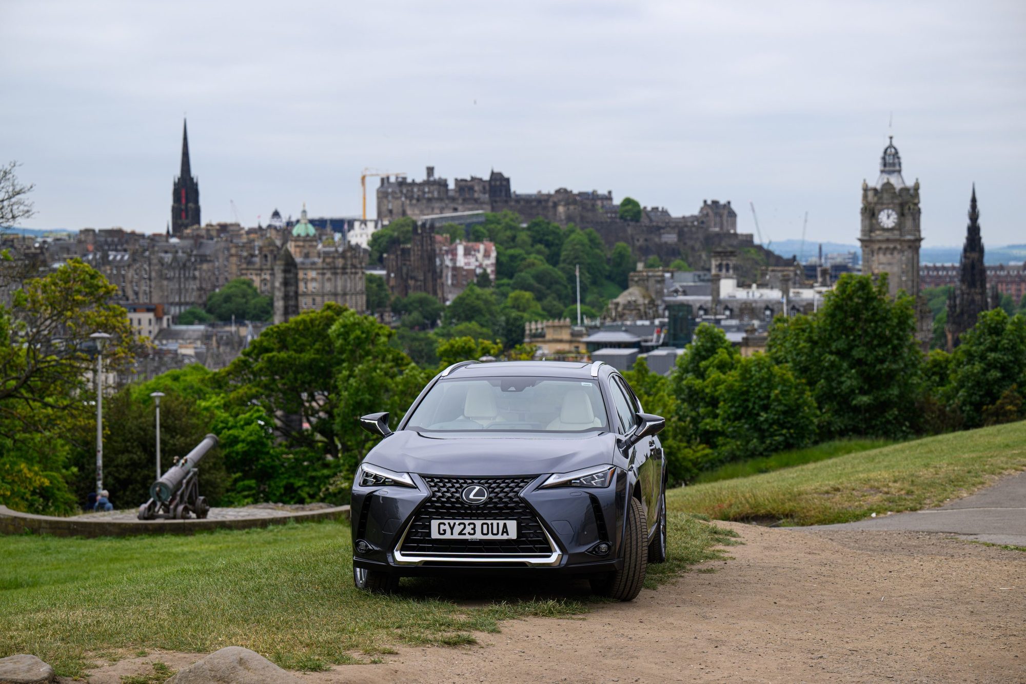 UX 300e above Edinburgh