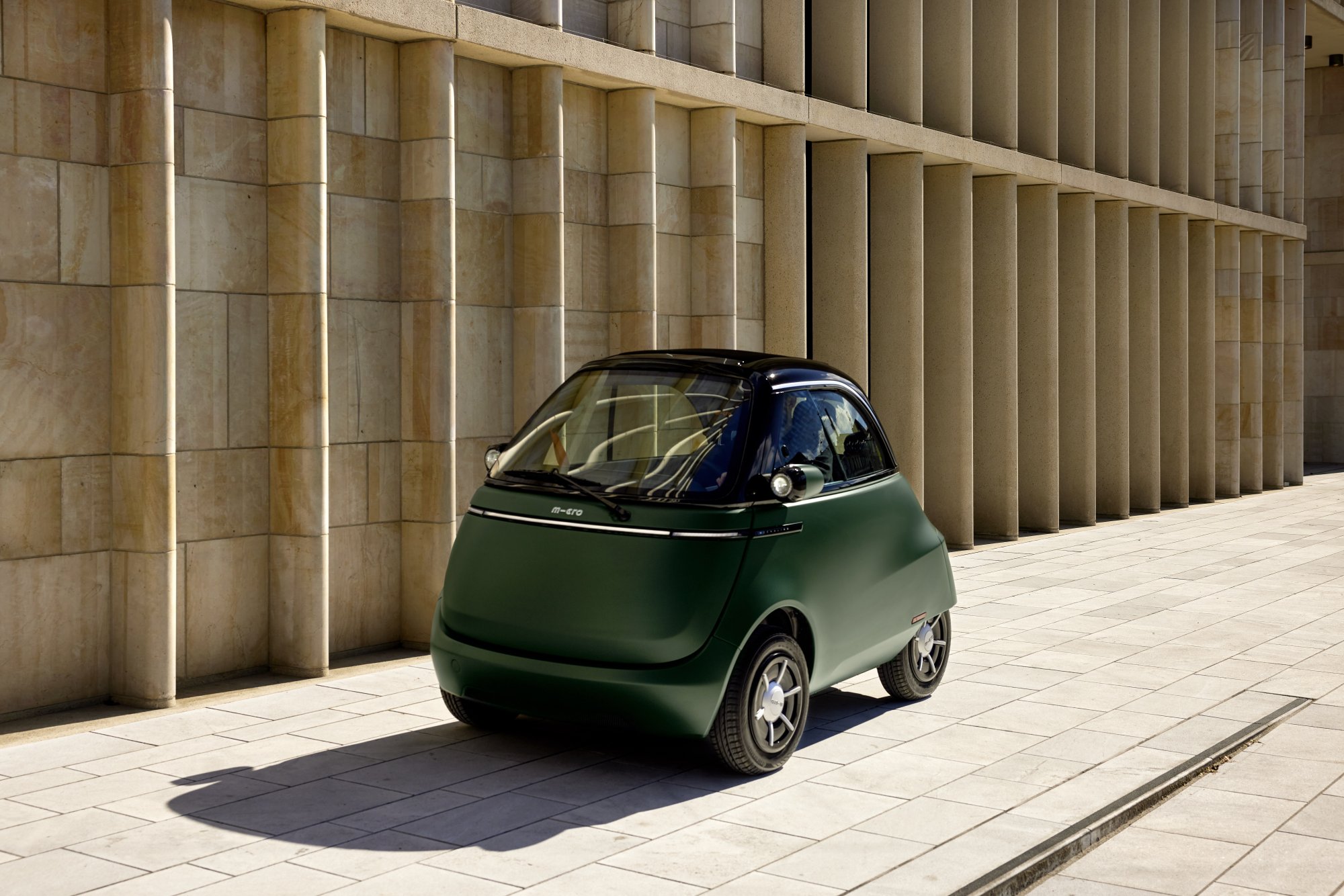 The Microlino in London Green Matt