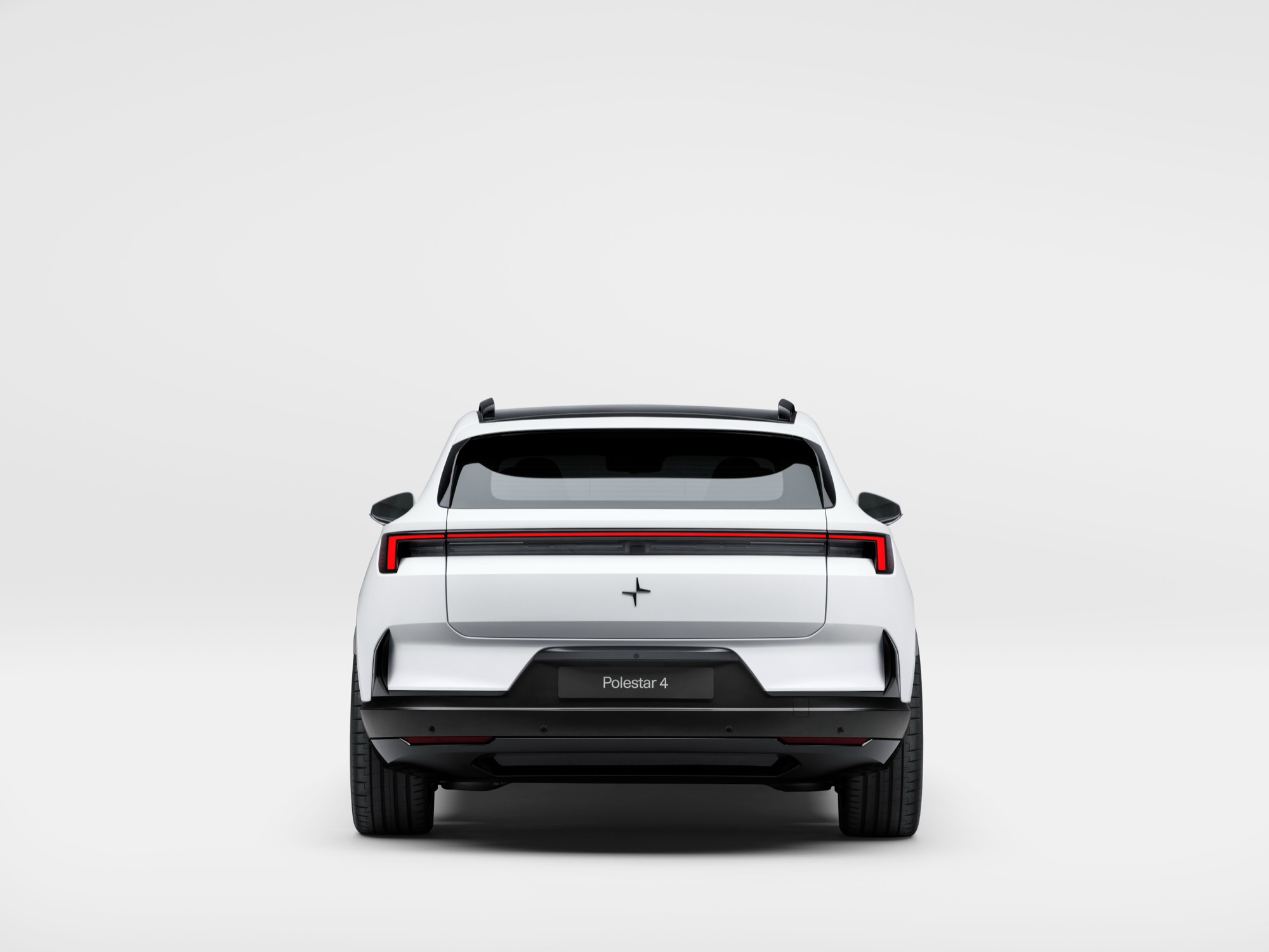 Polestar 4 SUV, square on from behind