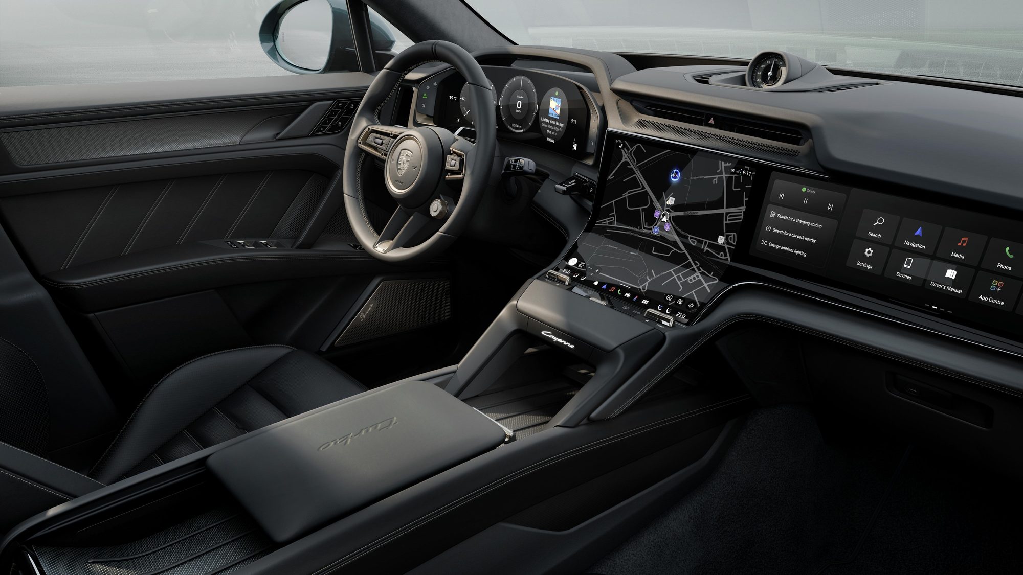 The Cayenne Electric's dashboard