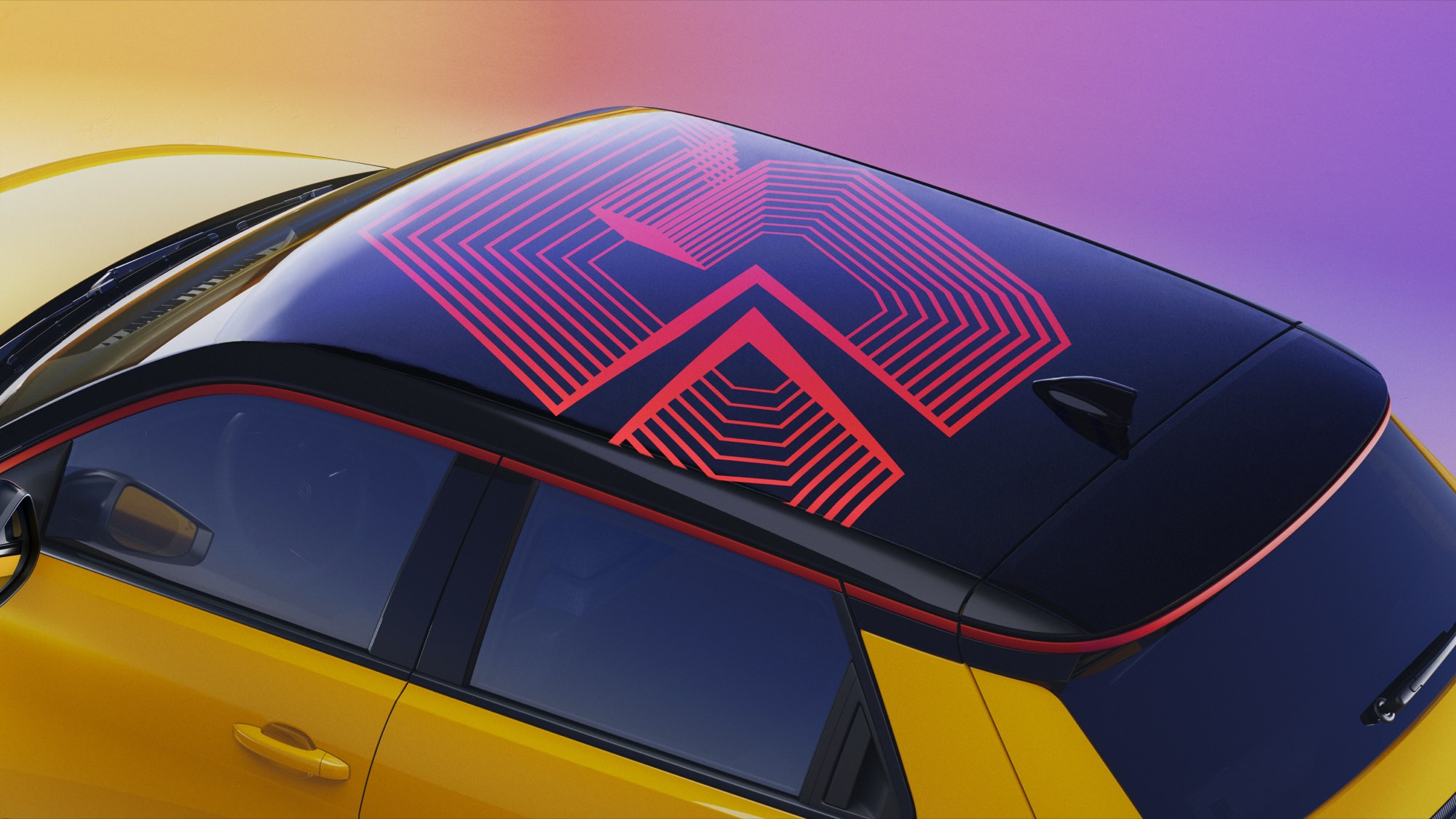 A roof sticker close up: new packs arrive with the new paint later in the year