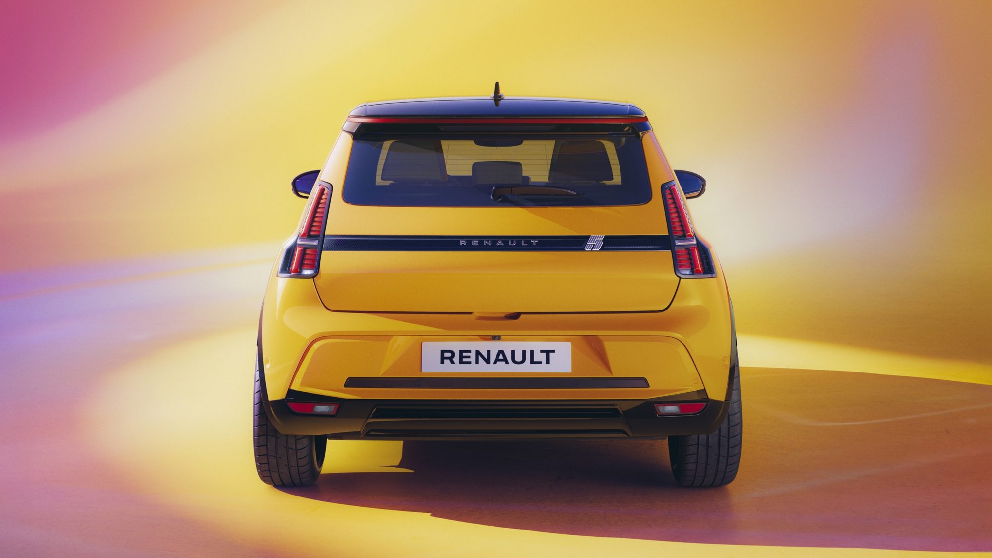 Renault 5 E-Tech electric, from behind