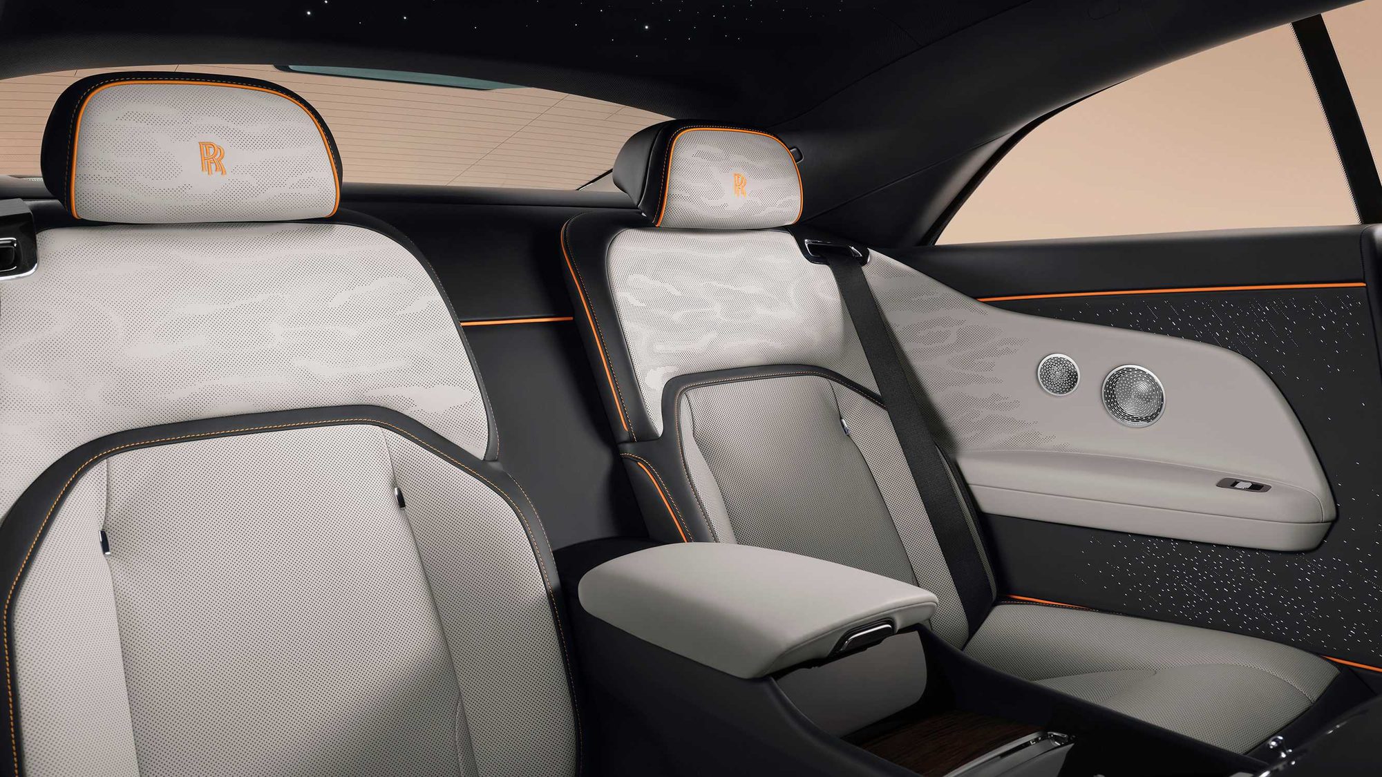 The rear seats, under the Starlight Headliner