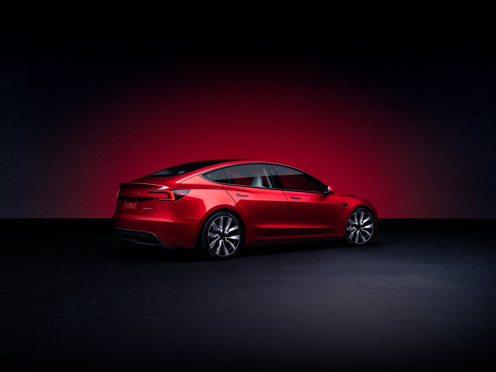 Tesla Model 3, from behind