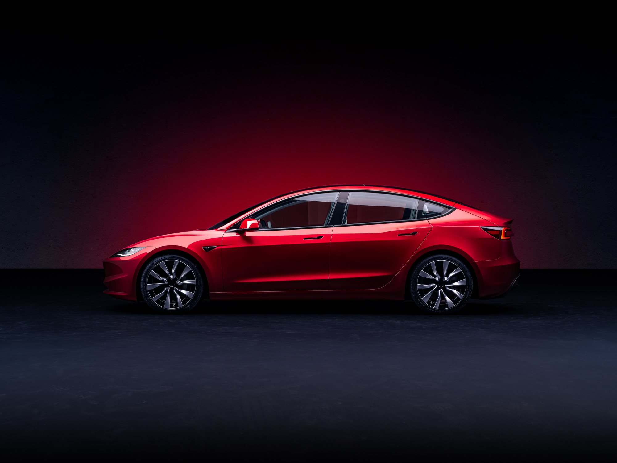 Tesla Model 3, from the side