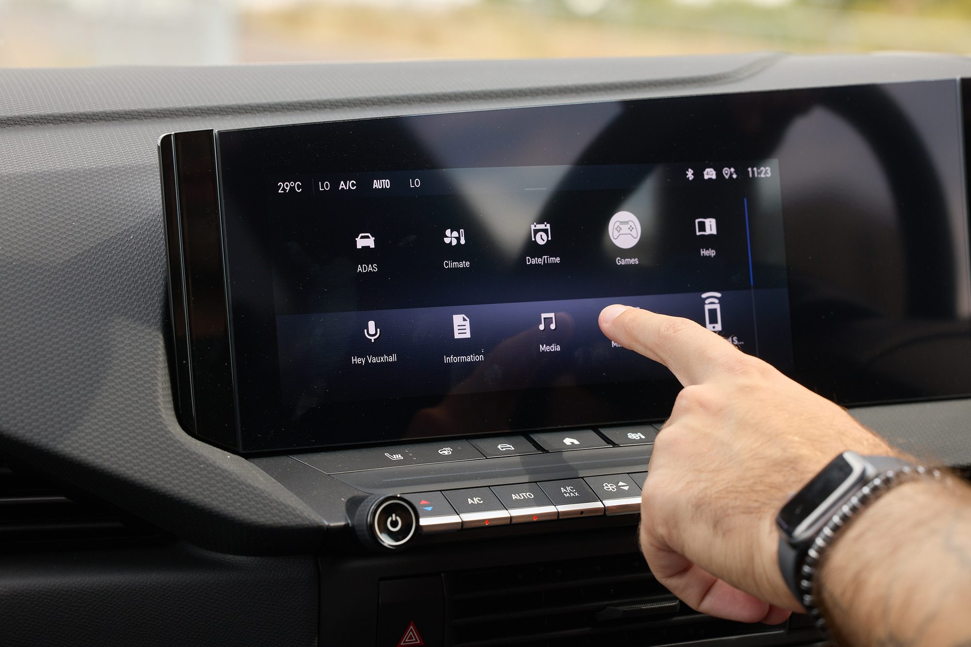 The Astra's home screen