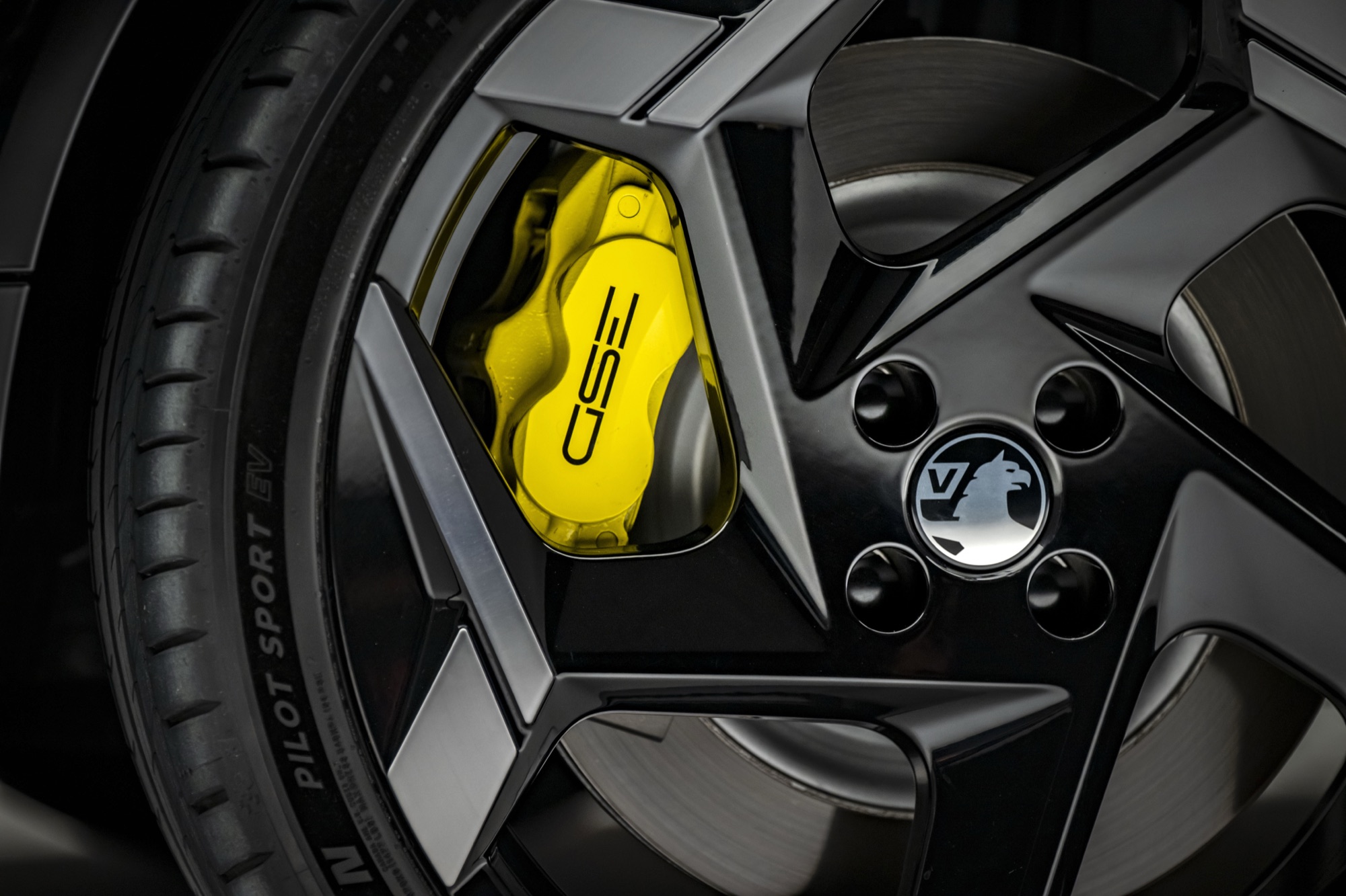 The caliper and Michelin Pilot Sport EV tyre