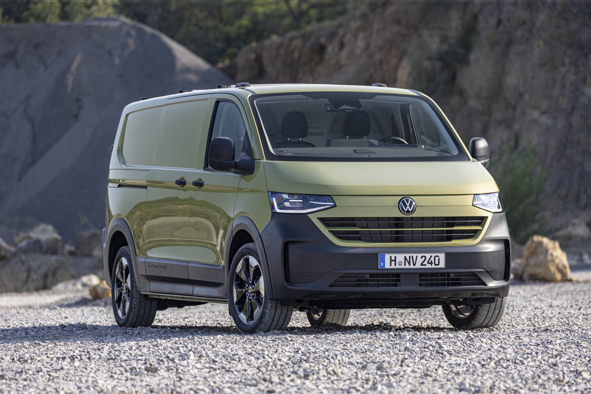 The electric Volkswagen Transporter, in European PanAmericana trim