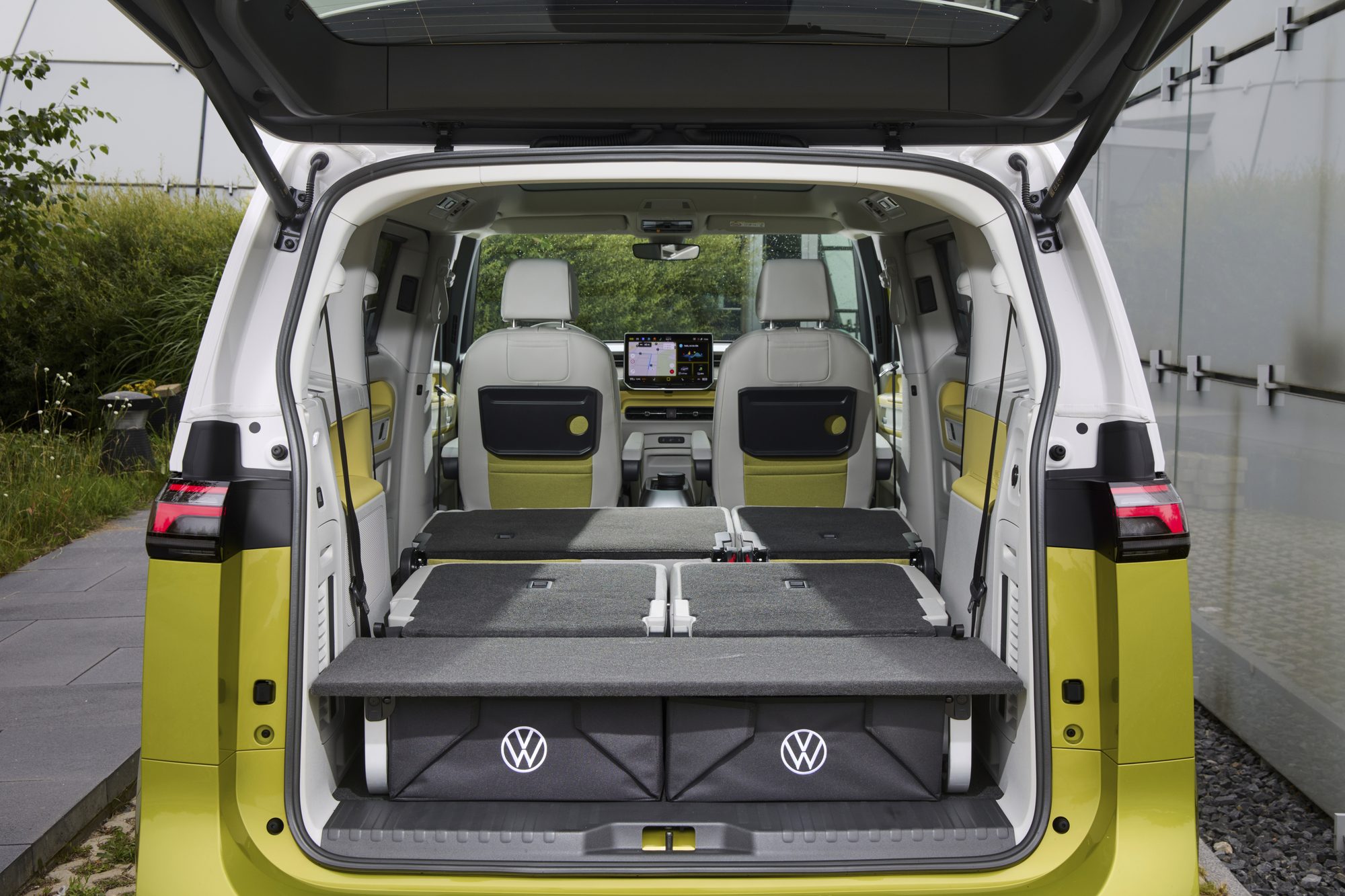 The ID. Buzz with its rear seats folded