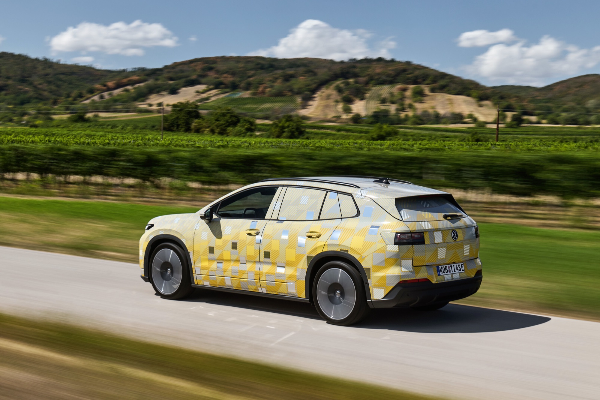 ID. Tiguan, rear three-quarter, under camouflage