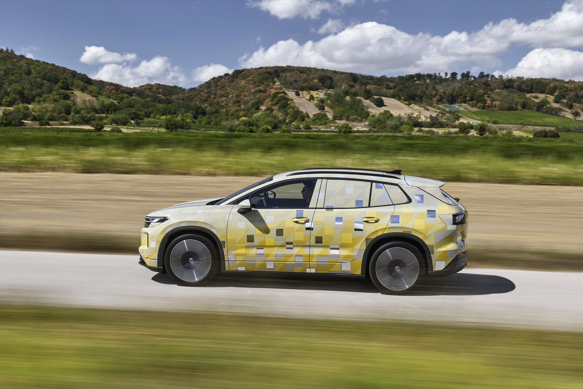 ID. Tiguan from the side, still under camouflage
